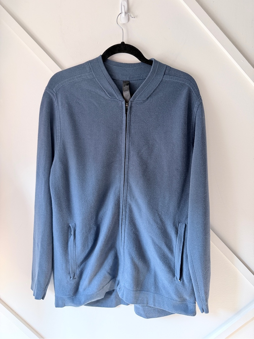 Lululemon Cotton Blend Full Zip Hoodie XL | Blue Lightweight Athleisure